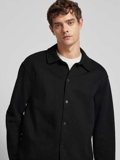 Calvin Klein Jeans Regular Fit Overshirt mit Druckknopfleiste Black 3