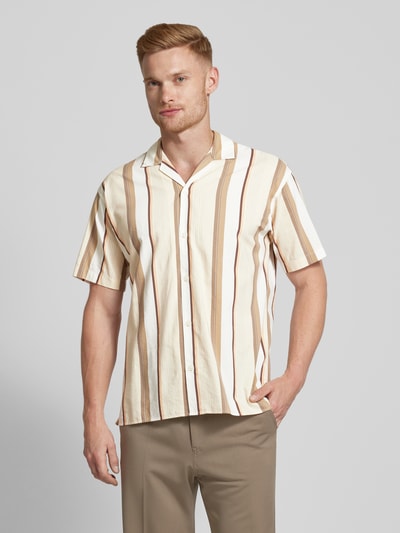 Jack & Jones Premium Regular fit vrijetijdsoverhemd met 1/2-mouwen, model 'BLAPALMA' Lichtbruin - 4