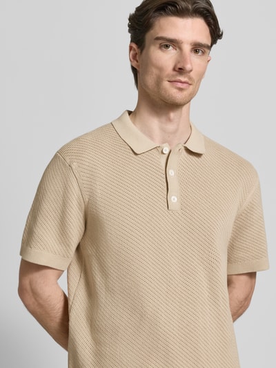 Casual Friday Regular Fit Poloshirt mit Label-Detail Modell 'ISAKSSON' Beige 3