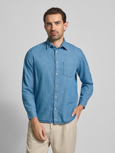 SELECTED HOMME Koszula jeansowa o kroju regular fit z czystej bawełny model ‘REGCARLO’ Jeansowy niebieski 4