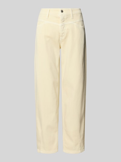 Produktfoto, Straight Fit Jeans mit Eingrifftaschen Modell 'Elin' von Cambio im elastischen Baumwoll-Mix, verkürzte Passform, beige Farbe
