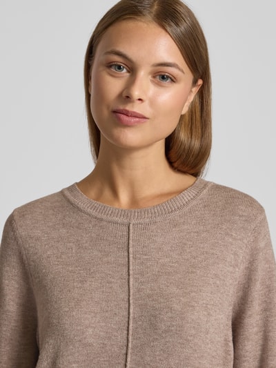 Christian Berg Woman Knielanges Strickkleid mit Rundhalsausschnitt Mittelbraun Mel 3