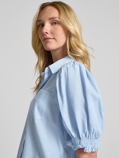 ICHI Regular fit overhemdblouse van viscosemix, model 'PIPER' Lichtblauw - 3