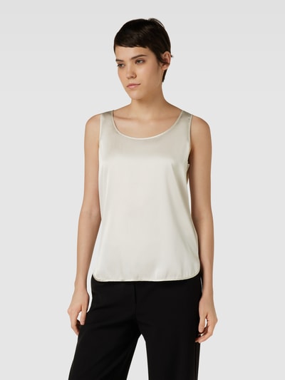 MaxMara Leisure Zijden top in effen design, model 'PAN' Beige - 4