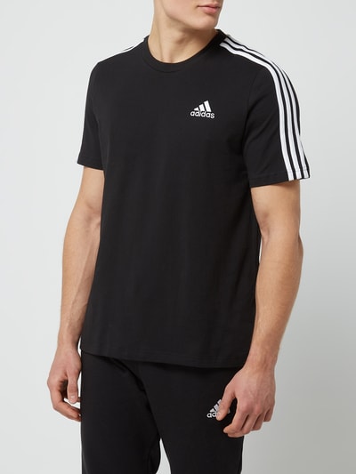 ADIDAS SPORTSWEAR T-shirt z paskami z logo Czarny 4