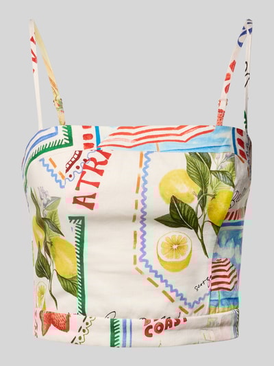 Forever New Leinentop mit Karree-Ausschnitt Modell 'Francine' Weiss 2