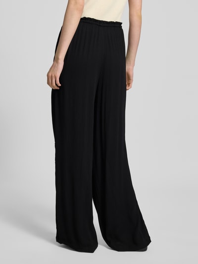 Review Wide Leg Stoffhose mit Tunnelzug Black 5