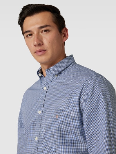 Gant Regular fit vrijetijdsoverhemd met labelstitching, model 'POPLIN' Koningsblauw - 3