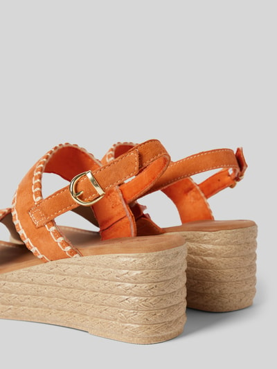 Marco Tozzi Sandalette aus Leder mit Keilabsatz Orange 2