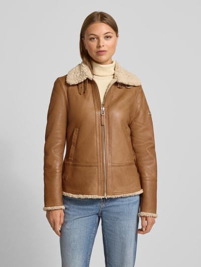 Cabrini Jack van lamsnappa met platte kraag Beige - 4