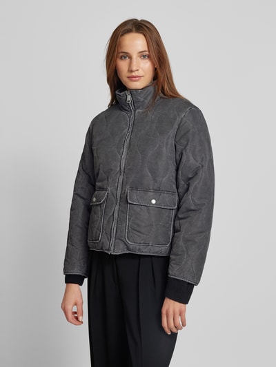 Vero Moda Regular Fit Jacke mit geschwungenen Steppnähten und Denim-Optik Modell 'LEA' Anthrazit 4