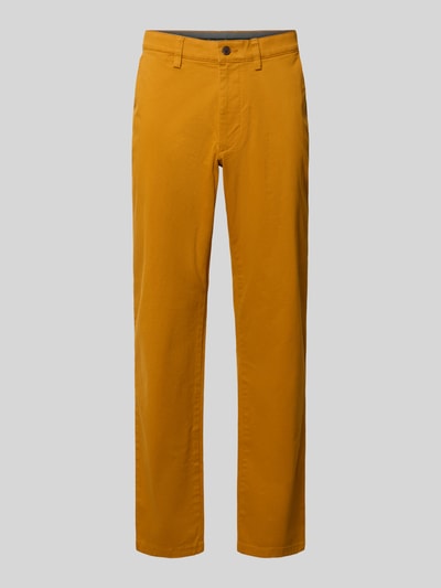 Produktfoto, Hose mit Gesäßtaschen von Christian Berg Men, mieszanka bawełny i elastanu, krój slim fit, wpuszczane kieszenie, szerokość w rozmiarze 50: 45 cm, długość wewnętrzna nogawki w rozmiarze 50: 80 cm, kolor musztardowy, gładka faktura