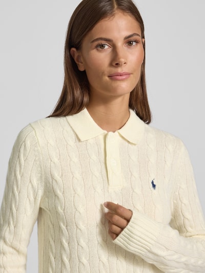 Polo Ralph Lauren Slim fit shirt met lange mouwen van wolmix met kasjmier Zand - 3