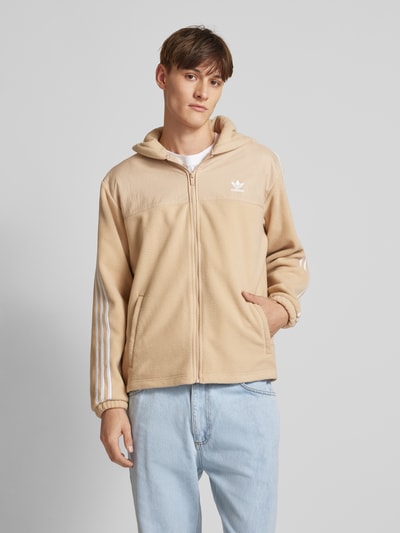 adidas Originals Fleecejacke mit Label-Stitching und Eingrifftaschen Beige 4