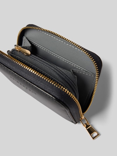 Seidenfelt Portemonnaie mit Label-Detail Modell 'YLVA' Black 3