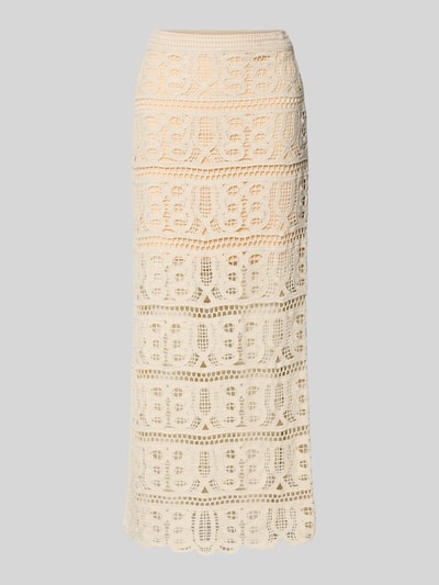 Produktfoto, Maxirock mit Häkelspitze Modell 'OCTAVIA' von Guess in Creme, gerader Schnitt, reine Baumwolle, strukturierte Spitze, blickdichter Unterrock