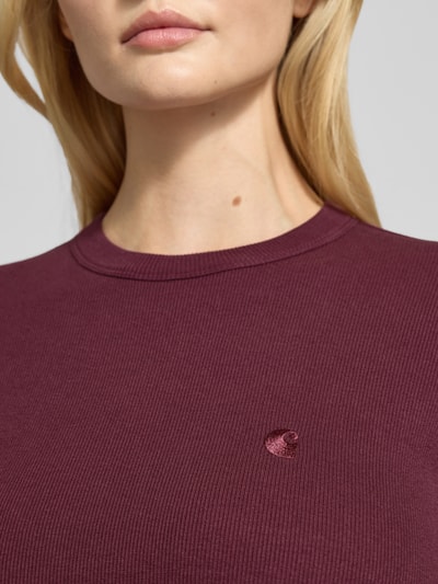 Carhartt Work In Progress T-shirt met labelstitching Bordeaux - 3