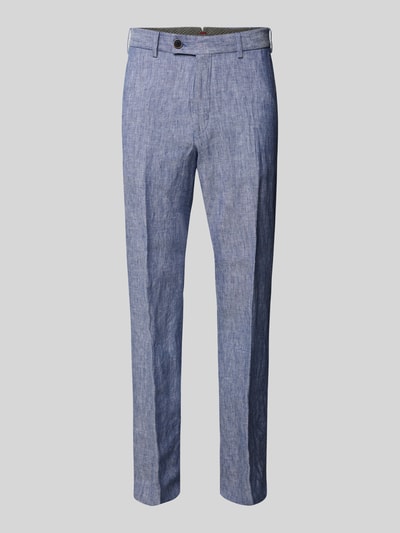 Hiltl Spodnie o kroju regular fit z lamowanymi kieszeniami model ‘Parmal’ Błękitny melanż 2