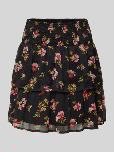 Vero Moda Ausgestellter Mini-Rock mit Allover-Muster Modell 'SMILLA' Black 2