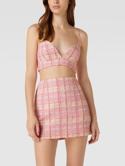 Bardot Bustier mit Spaghettiträgern Modell 'BOUCLE' Pink Melange 4