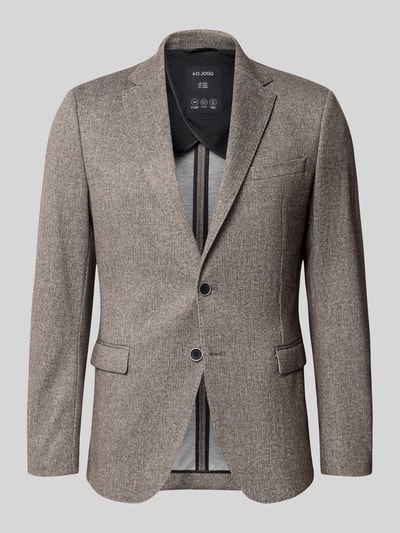 Produktfoto, Regular Fit Sakko mit Lyocell-Baumwoll-Anteil Modell 'Jogg' von s.Oliver BLACK LABEL in meliertem Beige mit zwei Knöpfen und glatter Textur