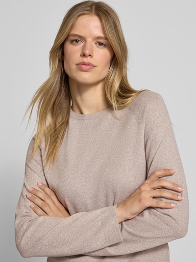 Pieces Regular fit pullover met raglanmouwen, model 'BREE' Zand gemêleerd - 3