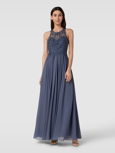 Laona Abendkleid mit Ziersteinbesatz Rauchblau 4