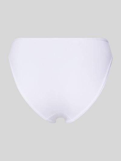 Produktfoto, weißer Slip aus elastischem Baumwoll-Mix, glatte Textur, schlichte Form, Slips aus Baumwoll-Mix mit Logo-Print im 3er-Pack von SKINY, Slim Fit, Damen Slip