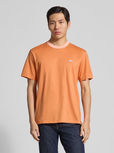 Lacoste męski t-shirt o kroju regular fit z czystej bawełny Pomarańczowy 3
