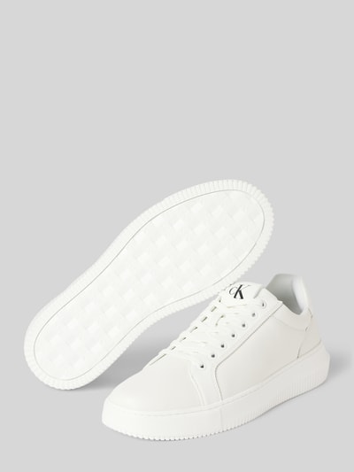 Calvin Klein Jeans Leren sneakers met labelprint, model 'CHUNKY CUPSOLE CLEANLOW' Wit - 3