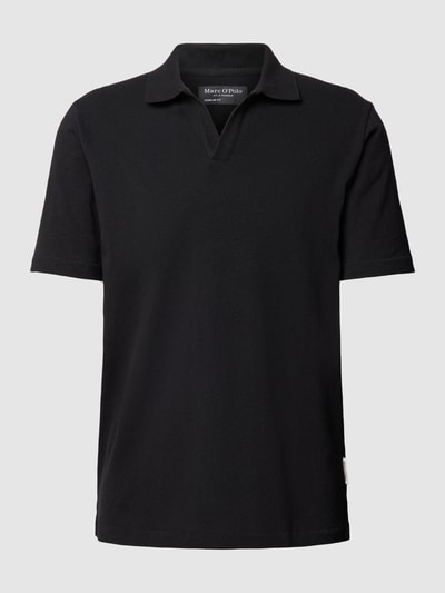 Marc O'Polo Regular fit poloshirt met V-hals Zwart - 2