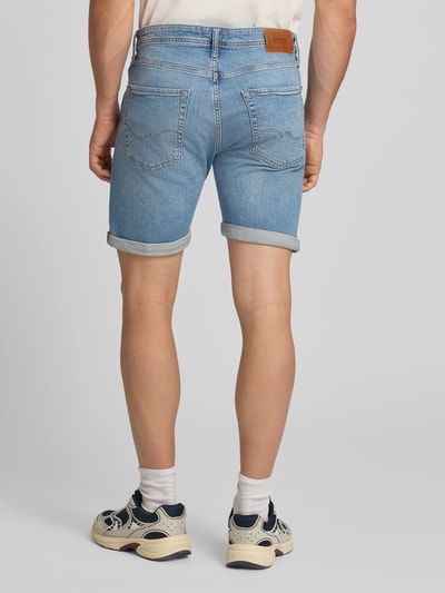 JACK & JONES Regular Fit Jeansshorts mit Umschlag Modell 'RICK' Hellblau 5