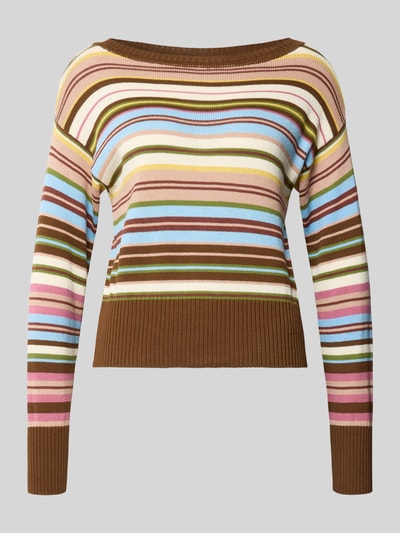 Weekend Max Mara Sweter o luźnym kroju z czystej bawełny model 'ZINNIA' Średniobrązowy 1