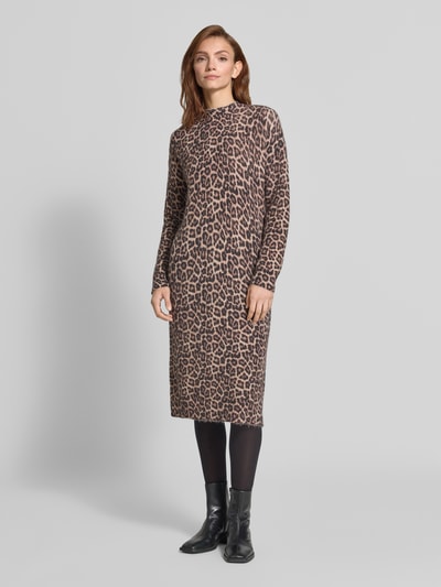 Christian Berg Woman Tricotjurk met wol en ronde hals Camel - 4