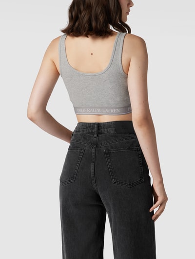 Polo Ralph Lauren Bustier in riblook, model 'BRALETTE SLEEVELESS TANK' Lichtgrijs gemêleerd - 5