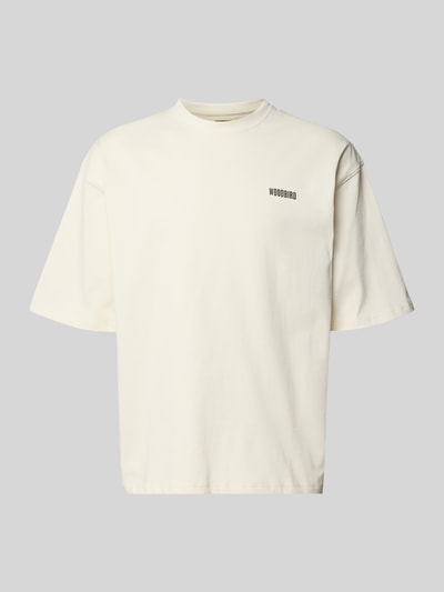 WOODBIRD T-shirt met labelprint, model 'Beam' Offwhite - 2