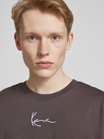 KARL KANI T-shirt met labelstitching Donkergrijs - 3