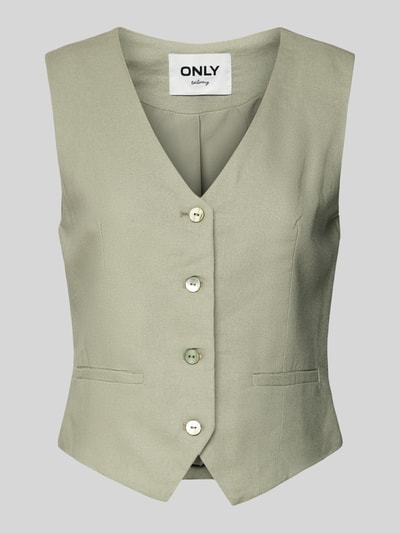 Only Regular Fit Weste mit Cinch-Bändern Modell 'CARO' Oliv 2