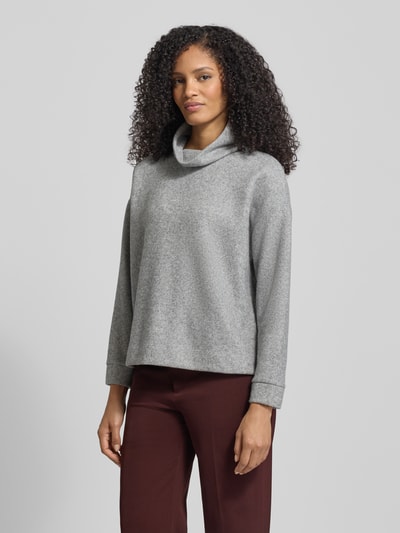 Tom Tailor Bluza o kroju relaxed fit ze stójką Jasnoszary melanż 4