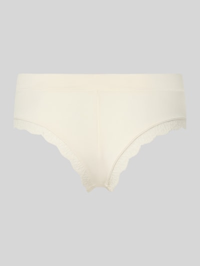 Productfoto, Slim Fit Slip met kant van SCHIESSER, dames slip in elastische materiaalmix, elastische band, effen crème, zachte textuur