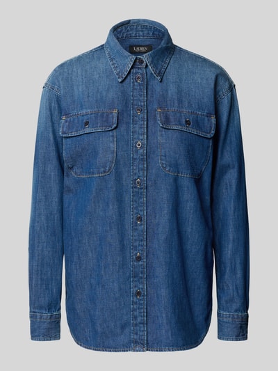 Lauren Ralph Lauren Regular fit jeansblouse met borstzakken Jeansblauw - 2