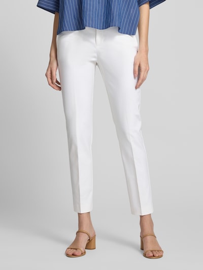 Lauren Ralph Lauren Spodnie materiałowe o kroju slim fit z detalem z logo model ‘LAKYTHIA’ Biały 4
