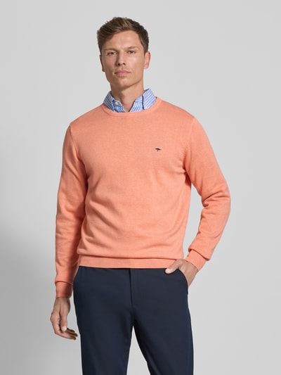 Fynch-Hatton Gebreide pullover met ronde hals Abrikoos - 4