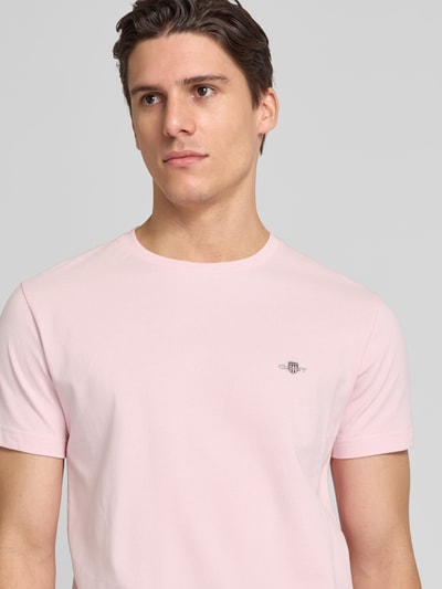 Gant Slim Fit T-Shirt mit Label-Stitching Pink 3