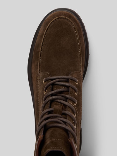 Blauer USA Kozaki sznurowane ze skóry naturalnej model ‘Buxton’ Ciemnobrązowy 3