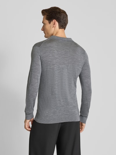 SELECTED HOMME Regular fit poloshirt van zuivere wol, model 'TRAY' Middengrijs - 5