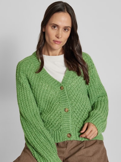 MSCH Copenhagen Strickjacke mit Woll-Anteil Modell 'Amabelle Heidi' Grass 3