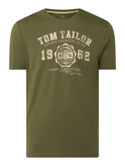 Tom Tailor T-shirt met logoprint  Olijfgroen - 2