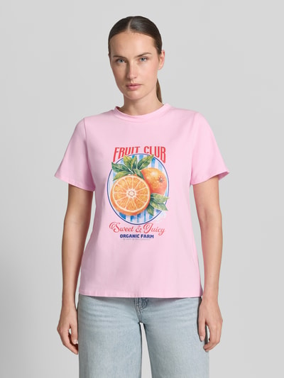 ZABAIONE T-shirt met motiefprint model 'Or44ange' Roze - 4