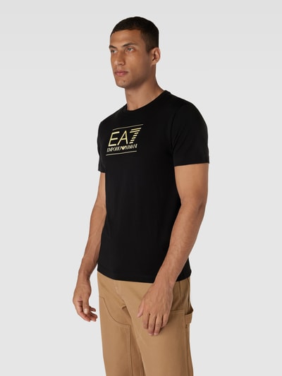 EA7 Emporio Armani T-Shirt mit Rundhalsausschnitt und Label-Print Black 4